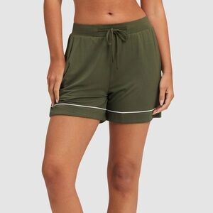 COZY EARTH NWT Women's Bamboo Stretch-Knit Pajama Shorts Olive Size Large